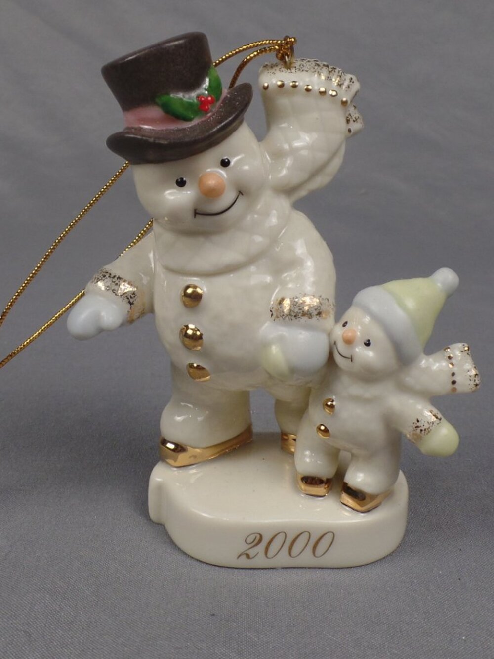 Lenox Ornament Snowman Practice Makes Perfect Exclusive Edition Ice Skaters 2000